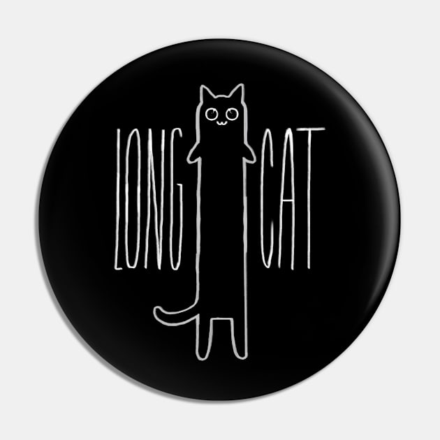 Long Cat Funny Kitten Design For Cat Lovers Pin by Gravemud