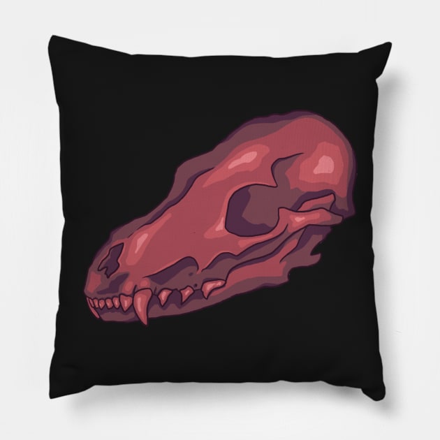 Neon Fox Skull Pillow by elfenthusiast