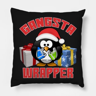 Gangsta Wrapper Funny Christmas T-Shirt Pillow