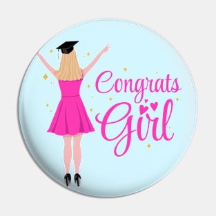 Girl Graduation Congrats Design Pin