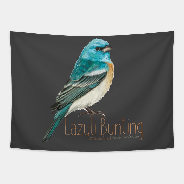 Bird - Lazuli Bunting - birdwatching Tapestry by OutfittersAve