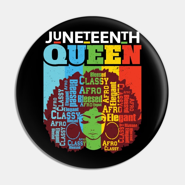 Juneteenth Queen Bleesed Pin by Madelyn_Frere