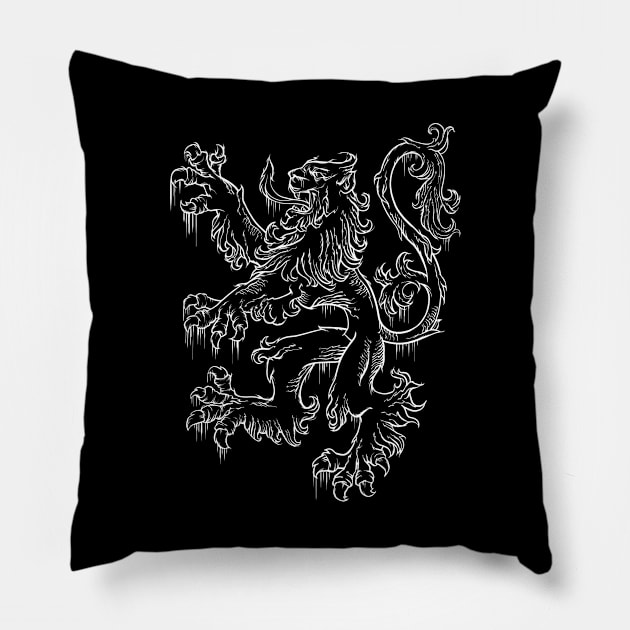 Lion Rampant- Metal music Style Pillow by StabbedHeart