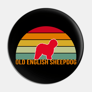 Old English Sheepdog Vintage Silhouette Pin