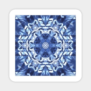 detailed creative pattern and design hexagonal kaleidoscopic style in shades of BLUE Magnet