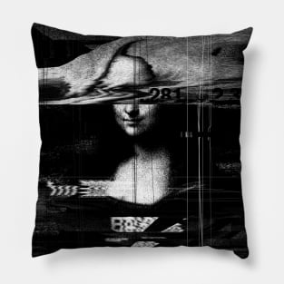 Mona Lisa Glitch Pillow