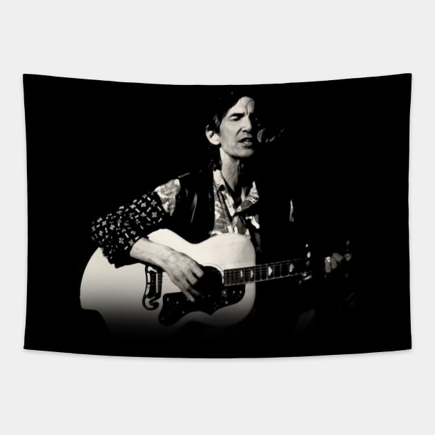 Townes Van Zandt - Black Art Tapestry by chanda's