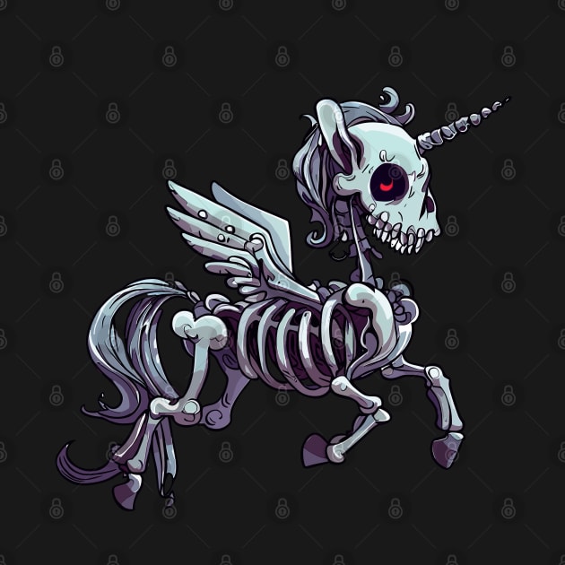 Spooky magical skeleton unicorn wings by TomFrontierArt