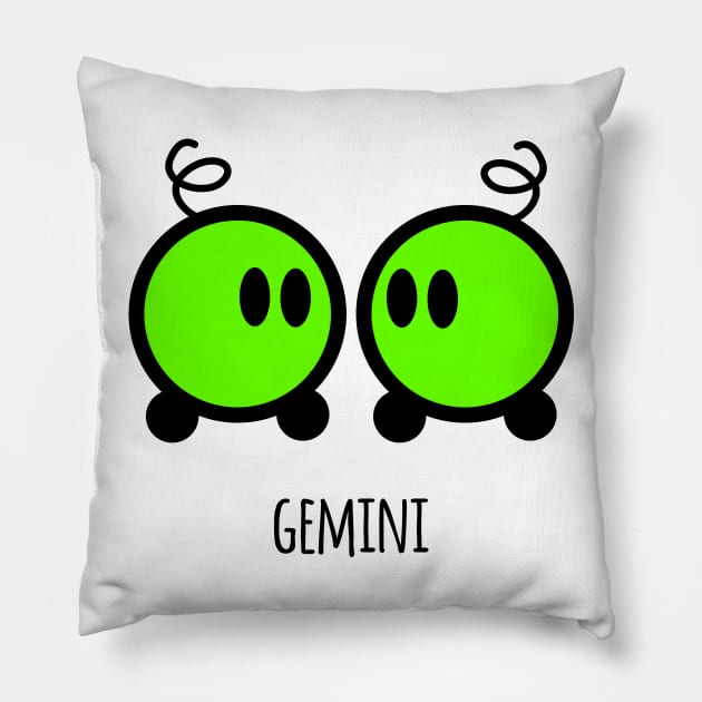 Horoscope - Cute zodiac – Gemini (white) Pillow by LiveForever