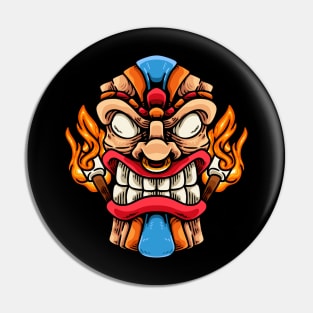 Tiki Mask And Fire Pin