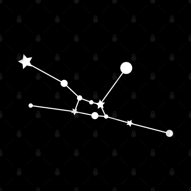 Taurus Zodiac Constellation in White by Kelly Gigi