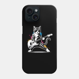 Guitar Cat Novelty Rock Music Band Concert Funny Cat Phone Case