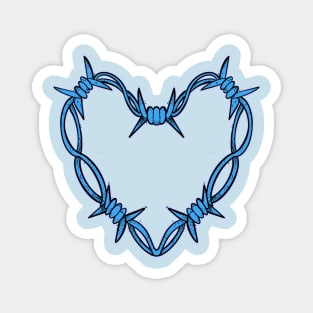 Blue barbed wire heart Magnet