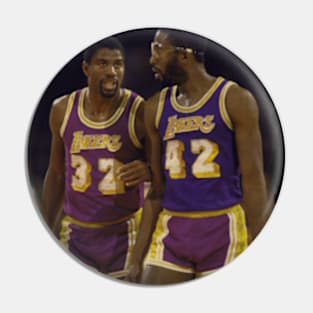 Magic Johnson and James Worthy, 1985 Pin