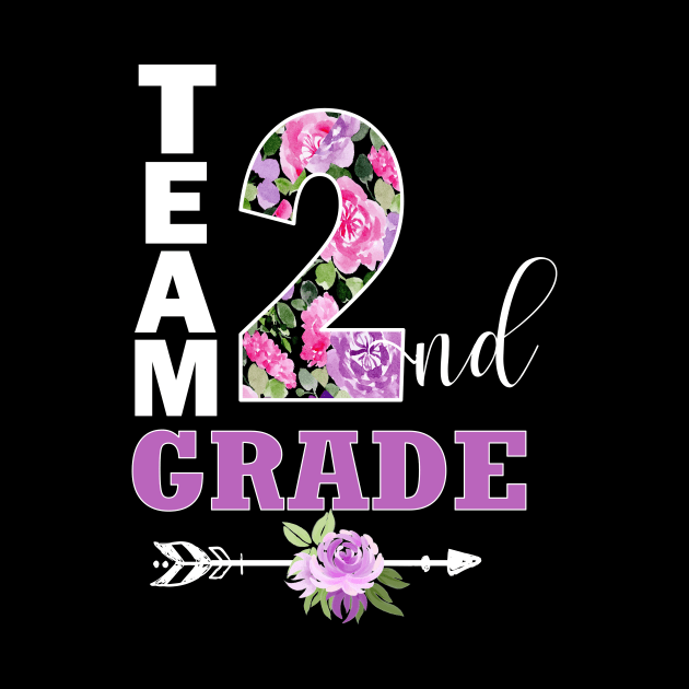 Team 2nd Grade Pretty Floral Teacher Student School by Kimmicsts