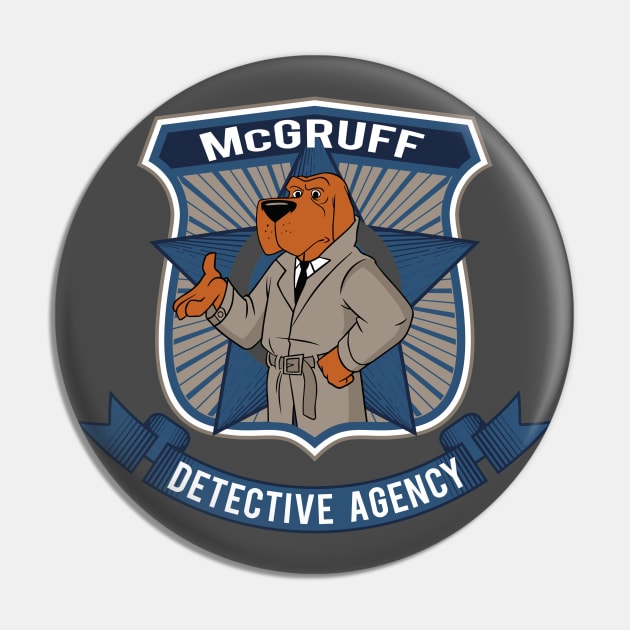 McGruff Detective Agency Pin by Alema Art