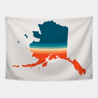 Alaska State Retro Map Tapestry