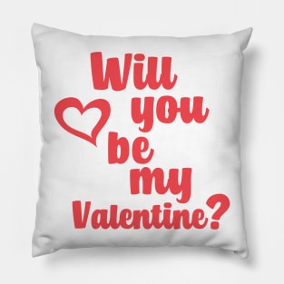 WILL YOU BE MY VALENTINE? #valentine #valentinesday #love #red #heart #minimal #design #kirovair #home #decor Pillow