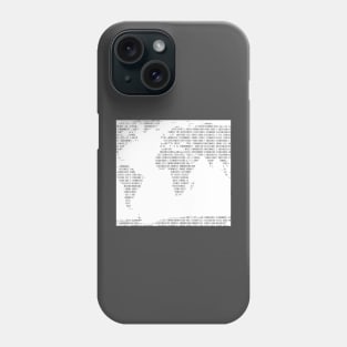 World map in Binary code Phone Case