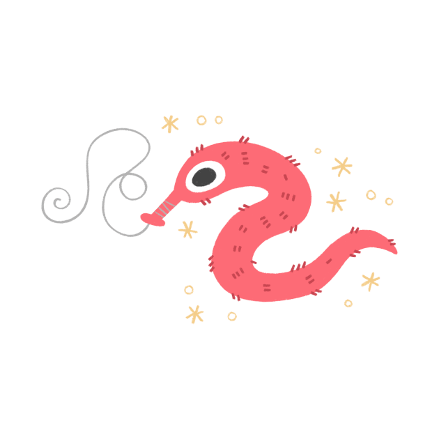 Red Worm-on-a-String by Niamh Smith Illustrations