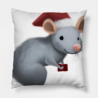 Cute Rat Drawing Pillow