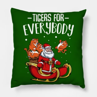Tigers For Everybody - Funny Christmas Tiger Santa Claus Pillow