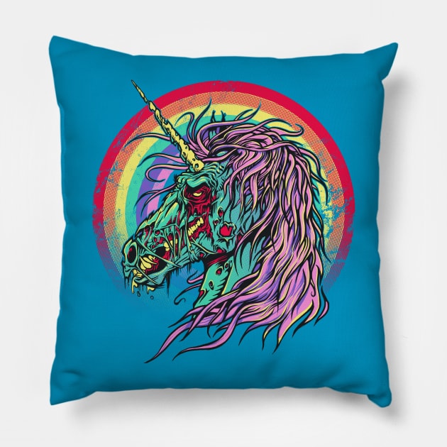 Zombie Unicorn Pillow by RicoMambo