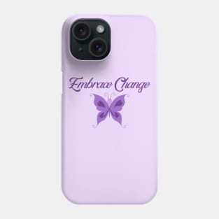 Eating Disorder Recovery Merch Purple Ribbon Butterfly Embrace Change Phone Case