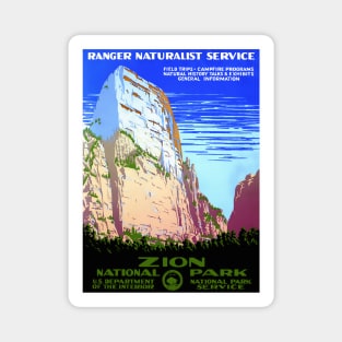 Vintage Travel Poster USA Zion National Park Magnet