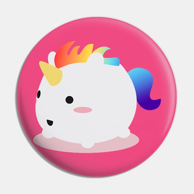 Kawaii rainbow fattycorn Pin by EuGeniaArt