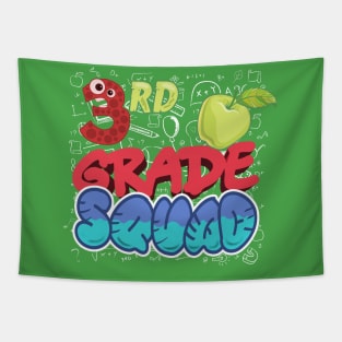 3rd Third Grade Squad Tee Back To School Class Of 2019 Graduation Gift Student Kids Preschool Teacher Shirt First Day Of School Gift Education Shirt Tapestry