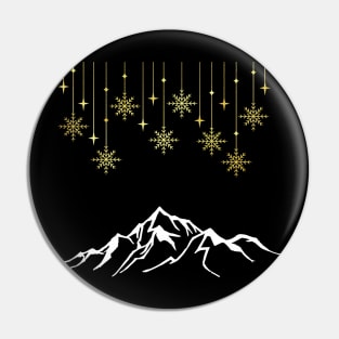 Gold Snow Falling on a Mountaintop Pin