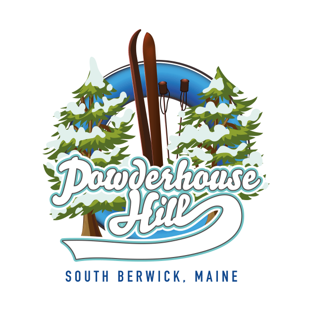 Powderhouse Hill South Berwick Maine ski logo by nickemporium1