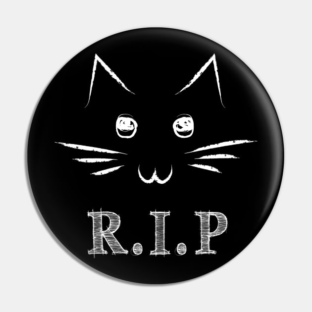 Chalk Kitty R.I.P. Pin by ruffled_crow