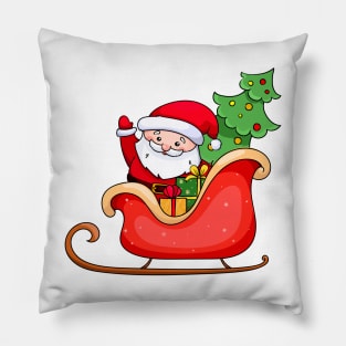 santa claus rides in sleigh Pillow