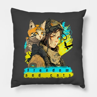 Freedom and cats Pillow