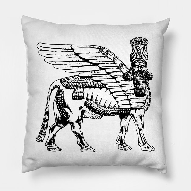 Lamassu Illustration Pillow by CreatorJ