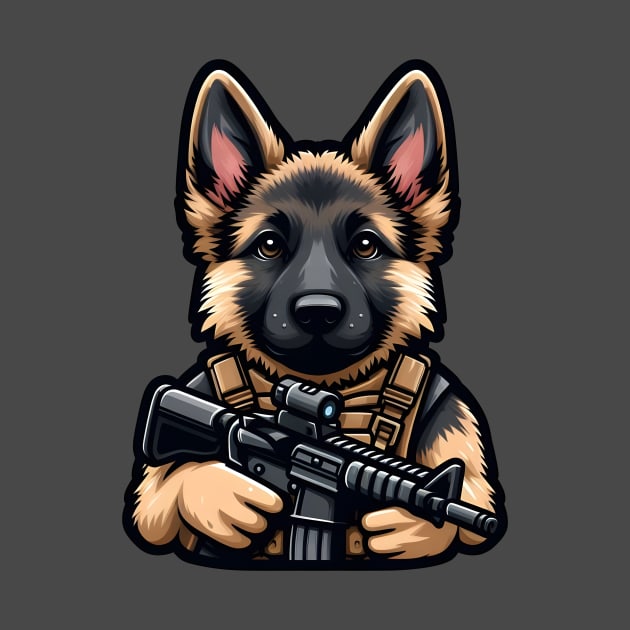Tactical German Shepard Puppy by Rawlifegraphic
