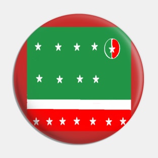 Sporty Italian Design on Red Background Pin