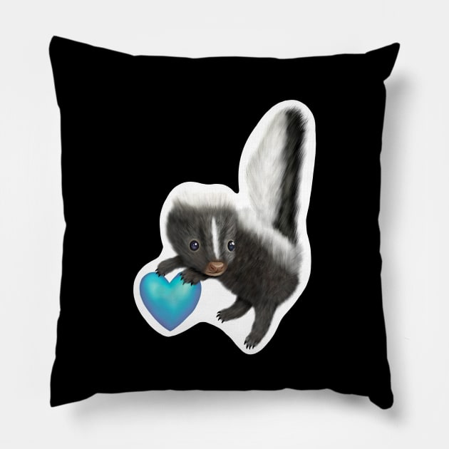 Cute Baby Skunk for Skunk Lovers Pillow by Mochi Merch