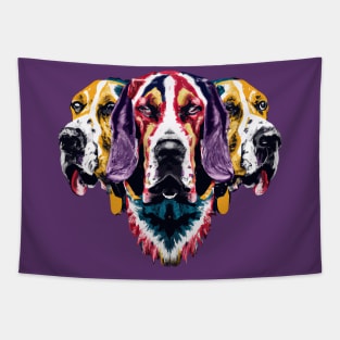 American Foxhound Dog Vintage Illustration Tapestry