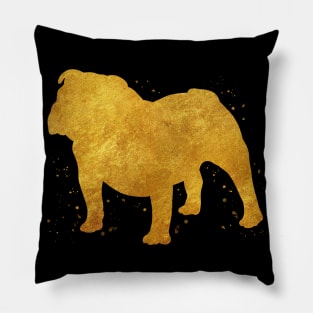 british bulldog golden art Pillow
