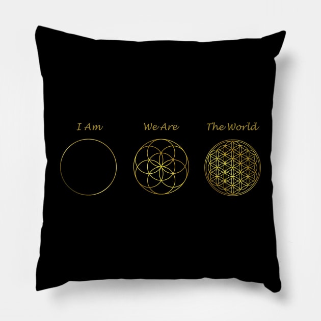 Sacred Geometry The World Pillow by Bluepress