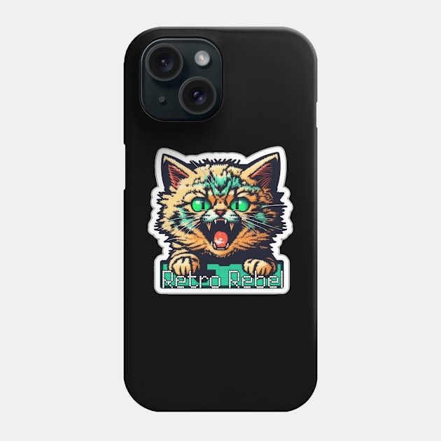 Street cat fighter Rebel sticker kitty design Phone Case by Teeboom St