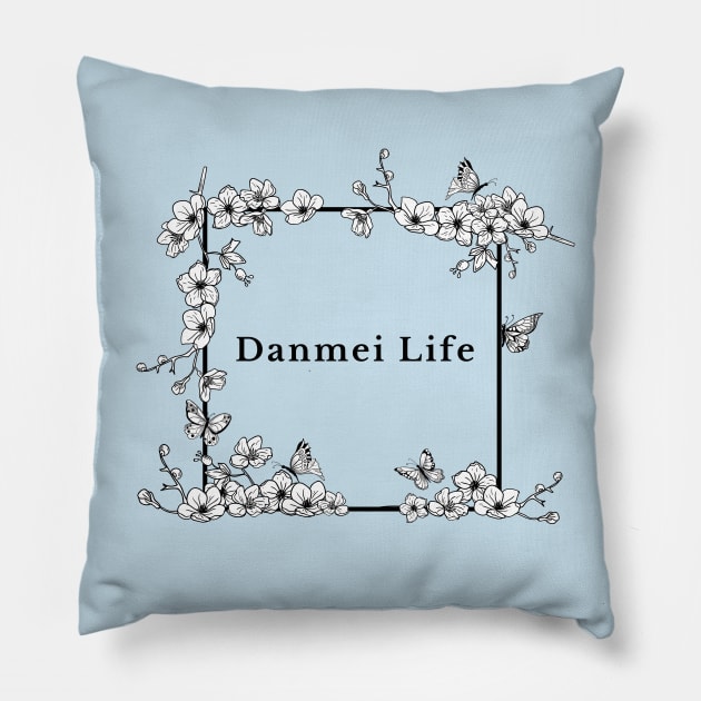 Danmei Life - flower butterfly frame Pillow by Selma22Designs