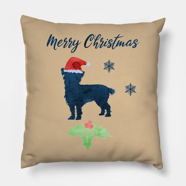 Christmas Cairn Terrier Dog Art Santa Claus Hat Pillow by TheJollyMarten