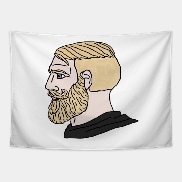 Funny Chad Yes - Yes Chad Meme - Yes Face Meme - Yes Meme - Tapestry ...
