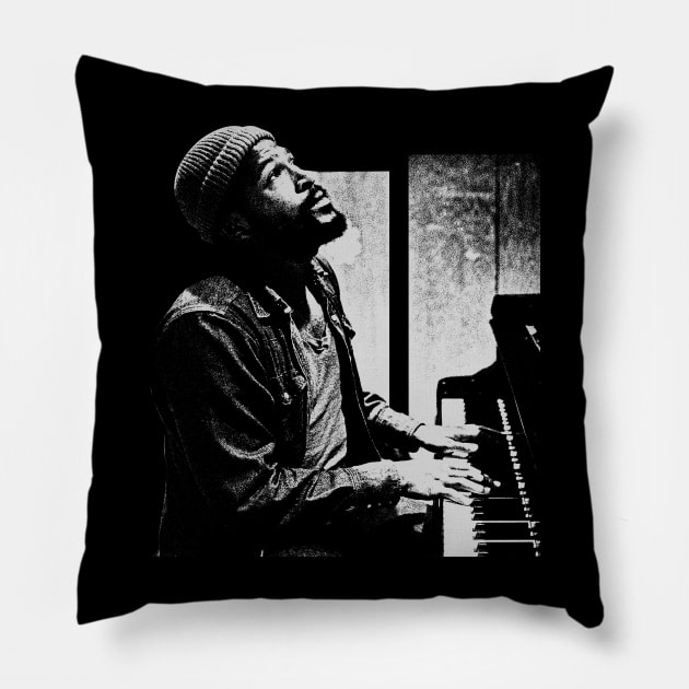 Marvin Gaye is Piono Song White Pillow by regencyan