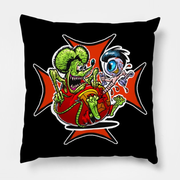 Rat Fink Chest Buster Pillow by Biomek