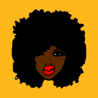 Afro Black BrownSkin  Red Lips Natural Hair T-Shirt